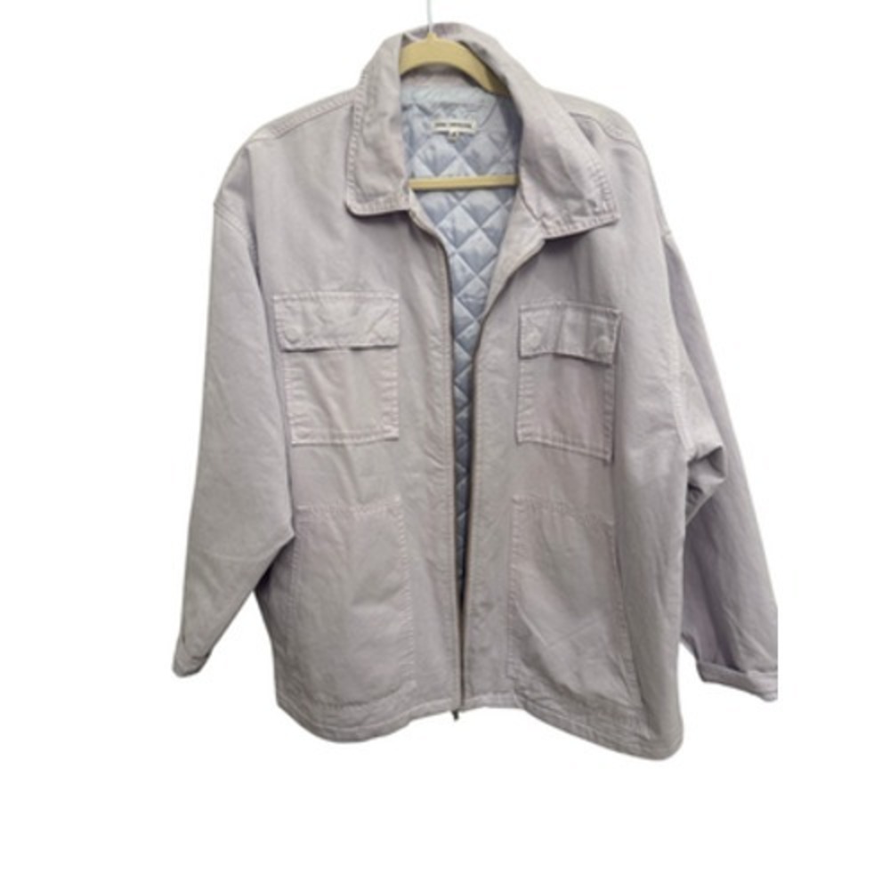 Good American Utility Shacket Jacket Womens Plus Size 3 Lilac Mist Oversized